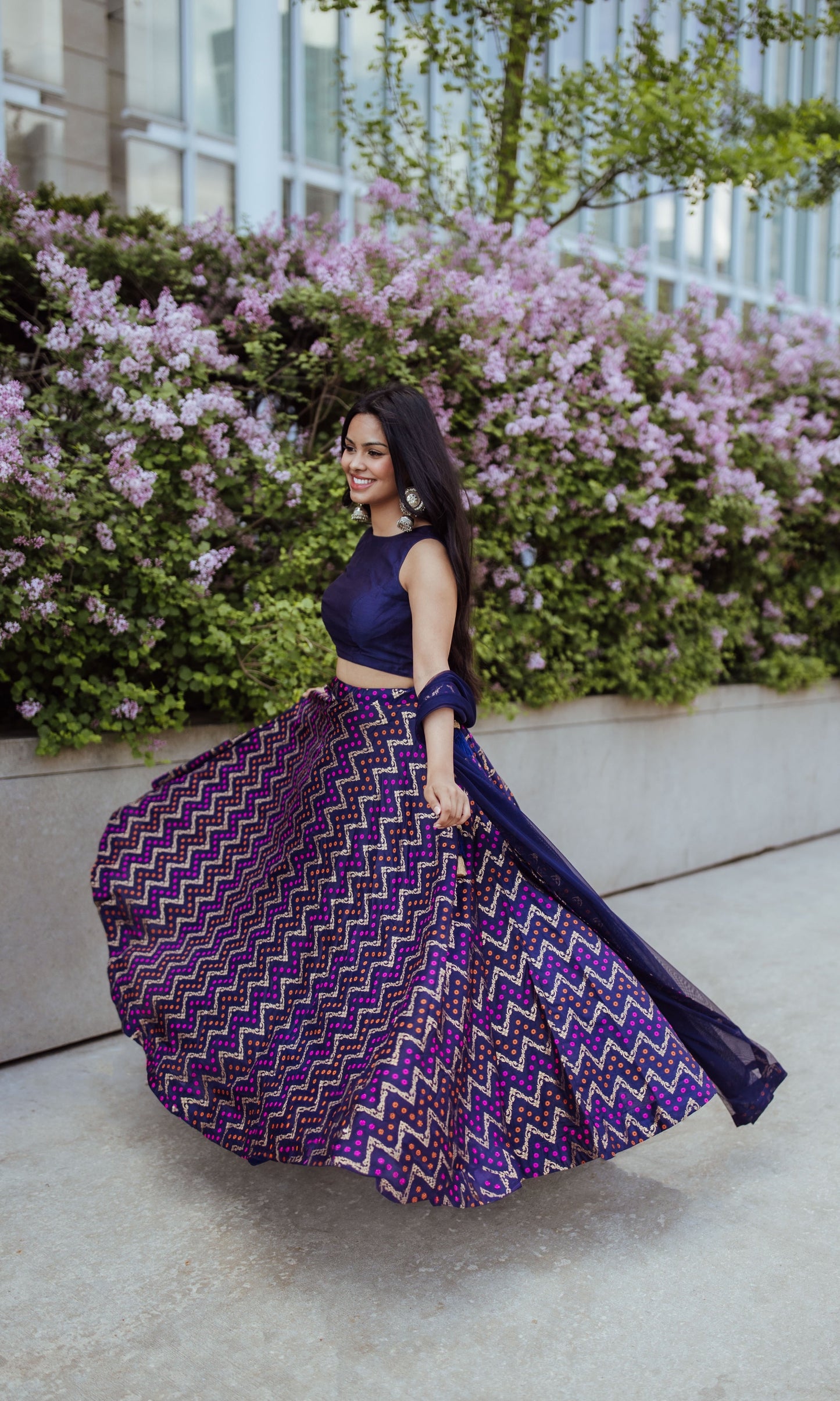 Baylin Blue Silk Jacquard Lehenga Choli Set