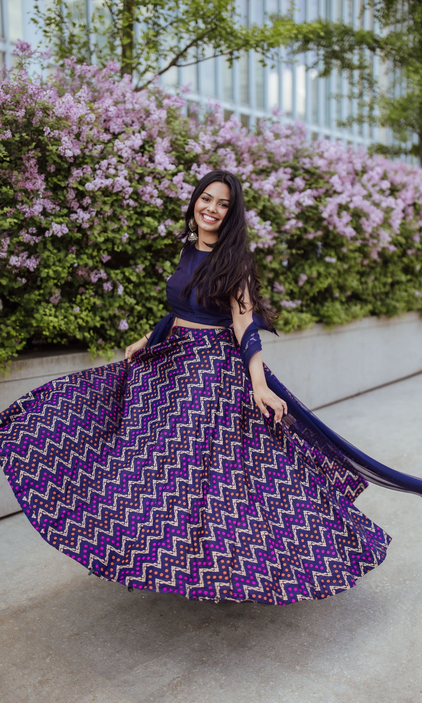 Baylin Blue Silk Jacquard Lehenga Choli Set