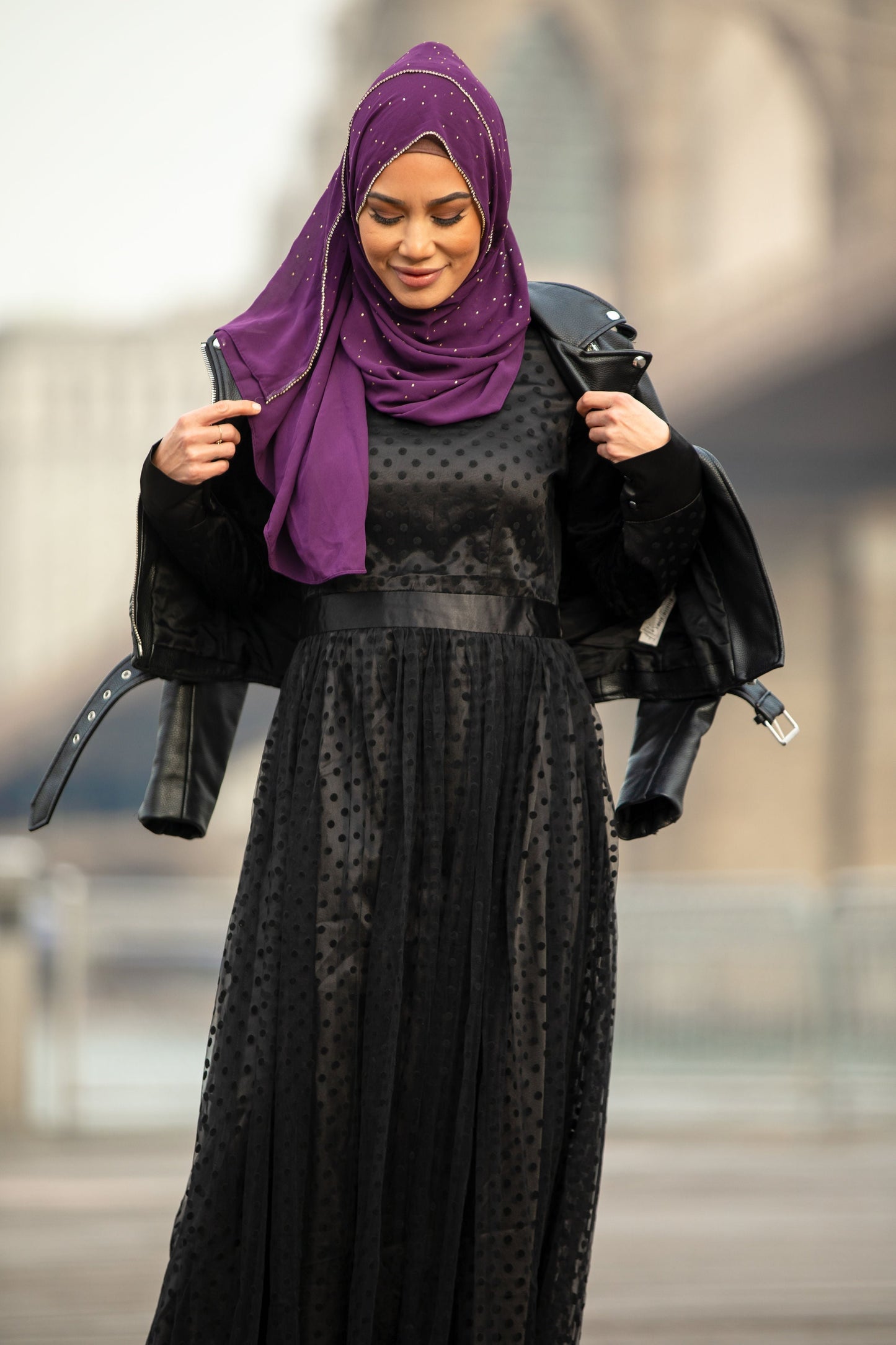 Black Mesh Polka Dot Long Sleeve Maxi Dress- Clearance