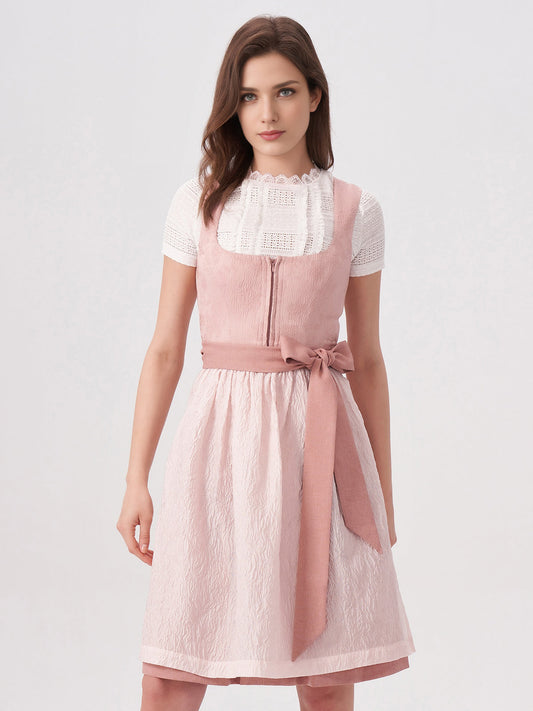 Damen Rosa Zwei verdeckte Eingriffstaschen Dirndl ANJA