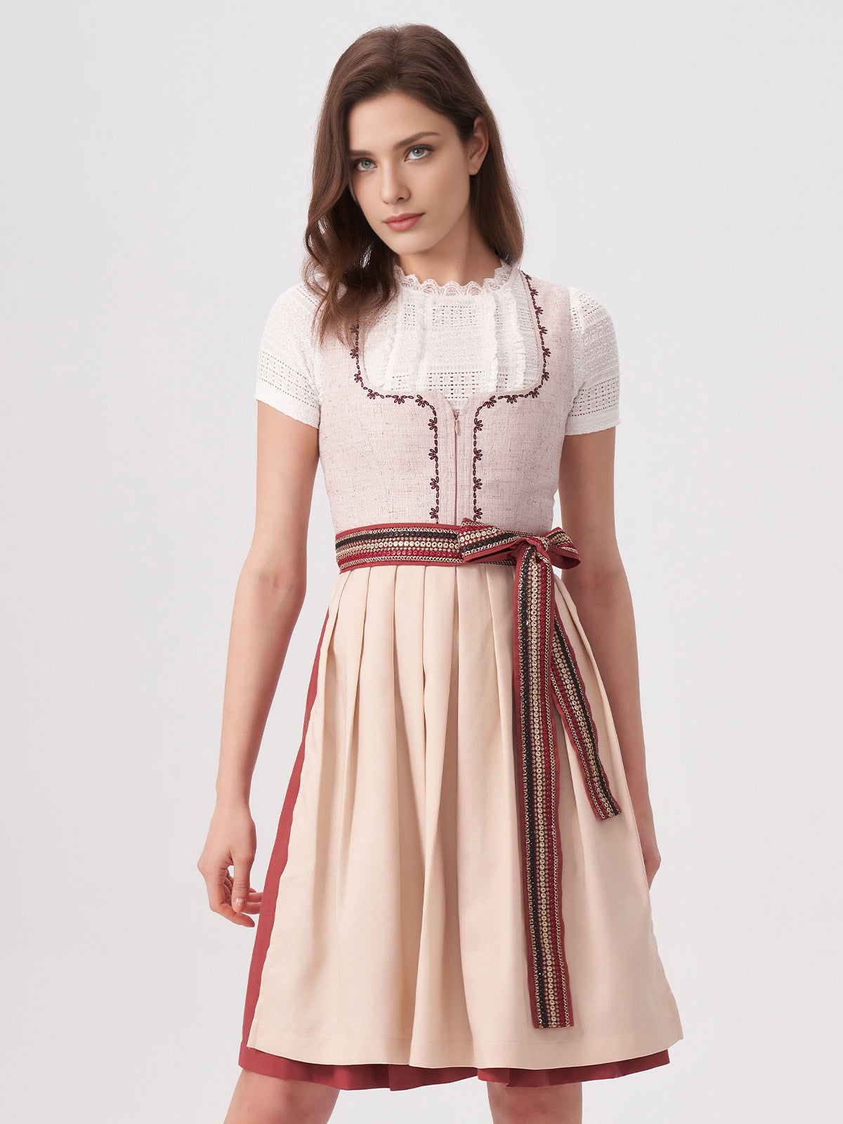 Damen Rosa Zwei verdeckte Eingriffstaschen Dirndl THOMA