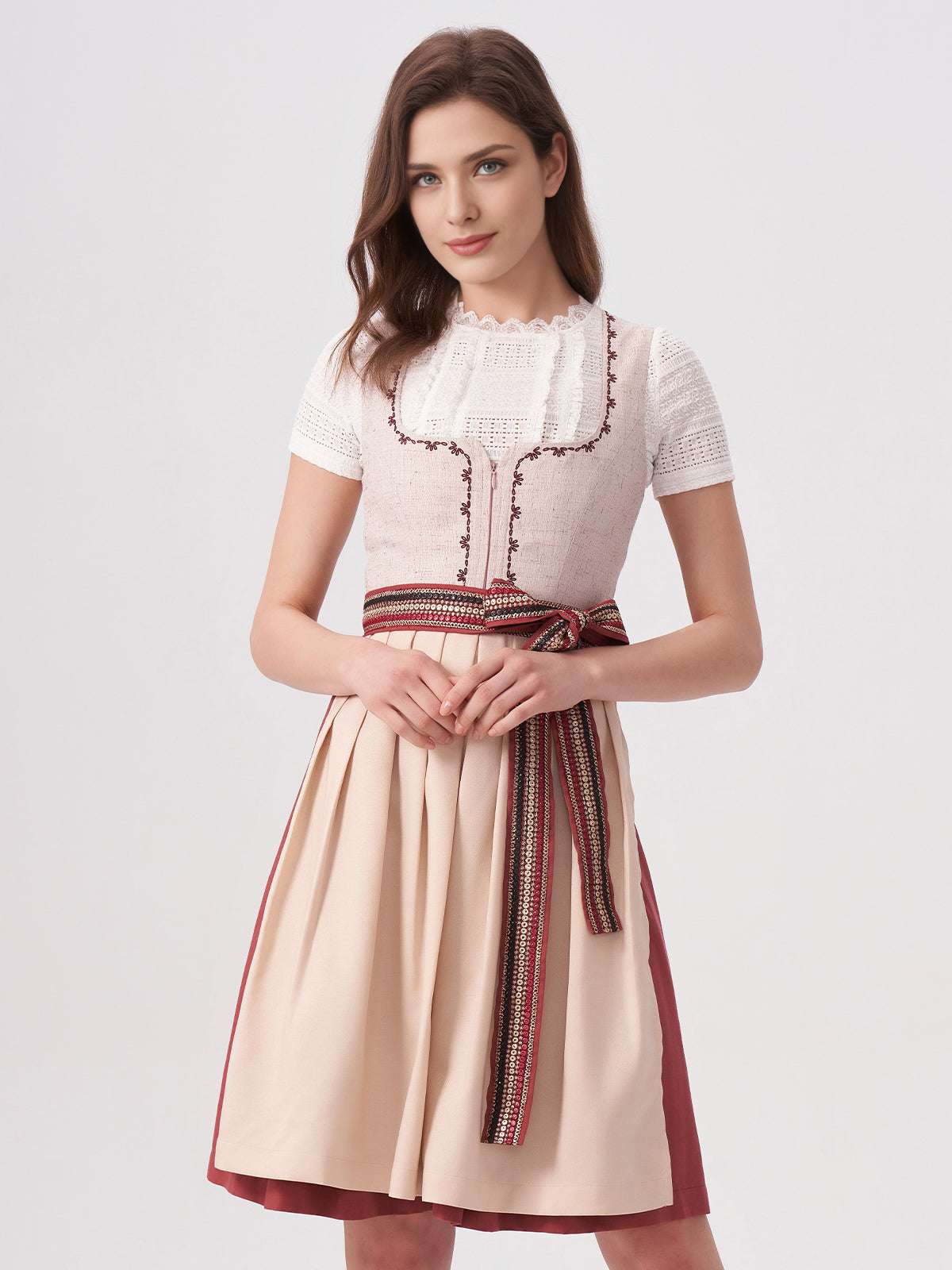 Damen Rosa Zwei verdeckte Eingriffstaschen Dirndl THOMA