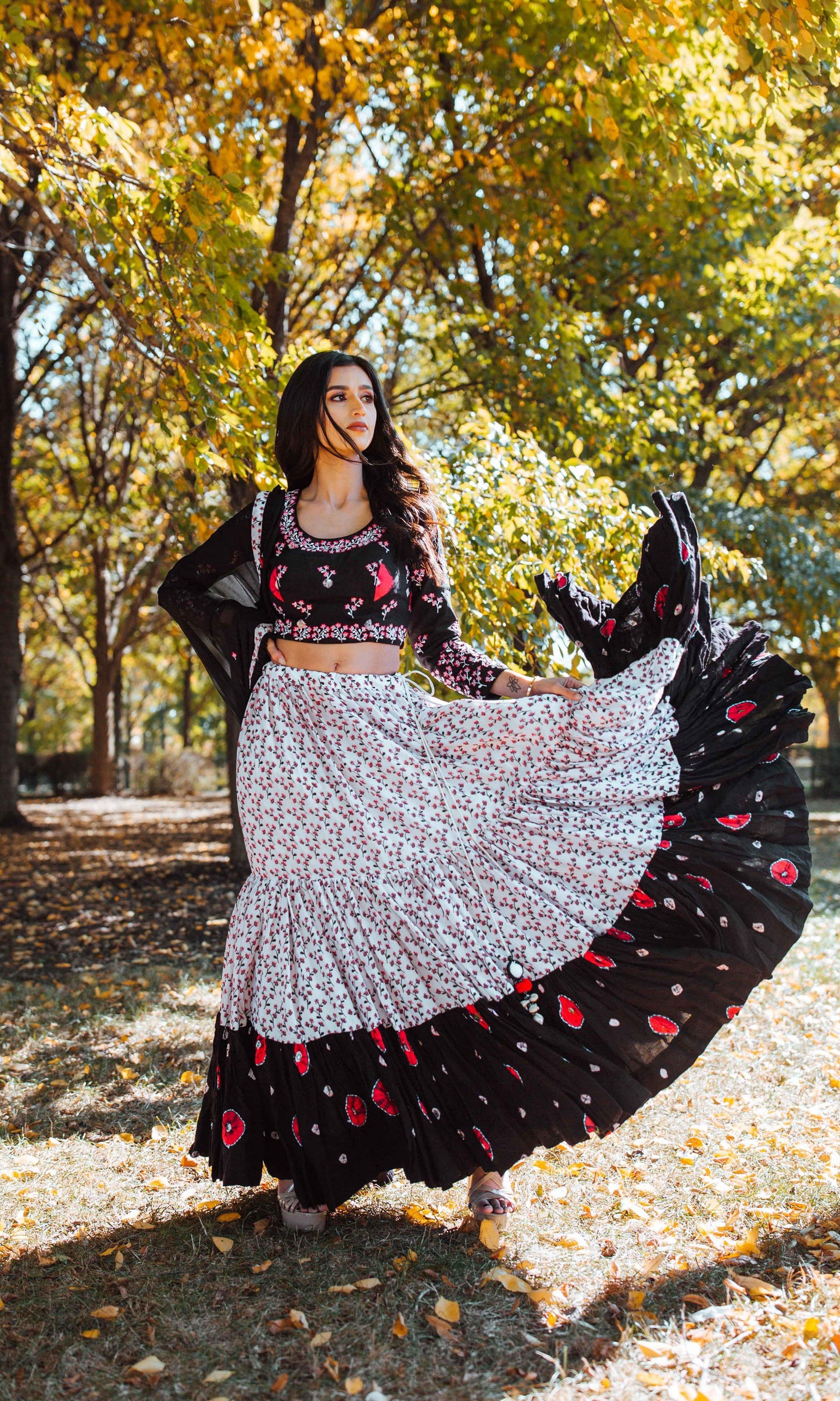 Vibrant Tropical Lehenga Choli Set