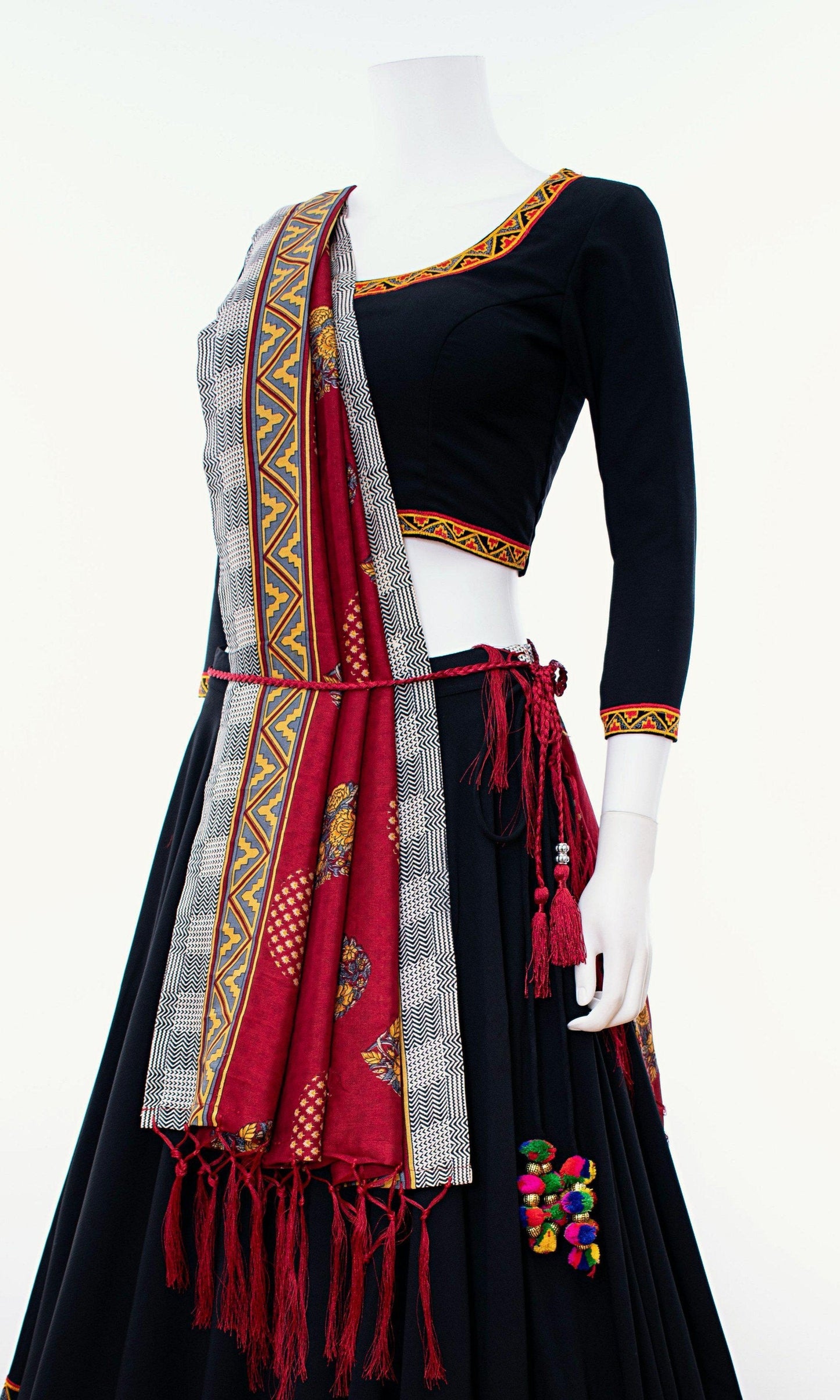 Cadence Black Print Trim Chaniya Choli Set