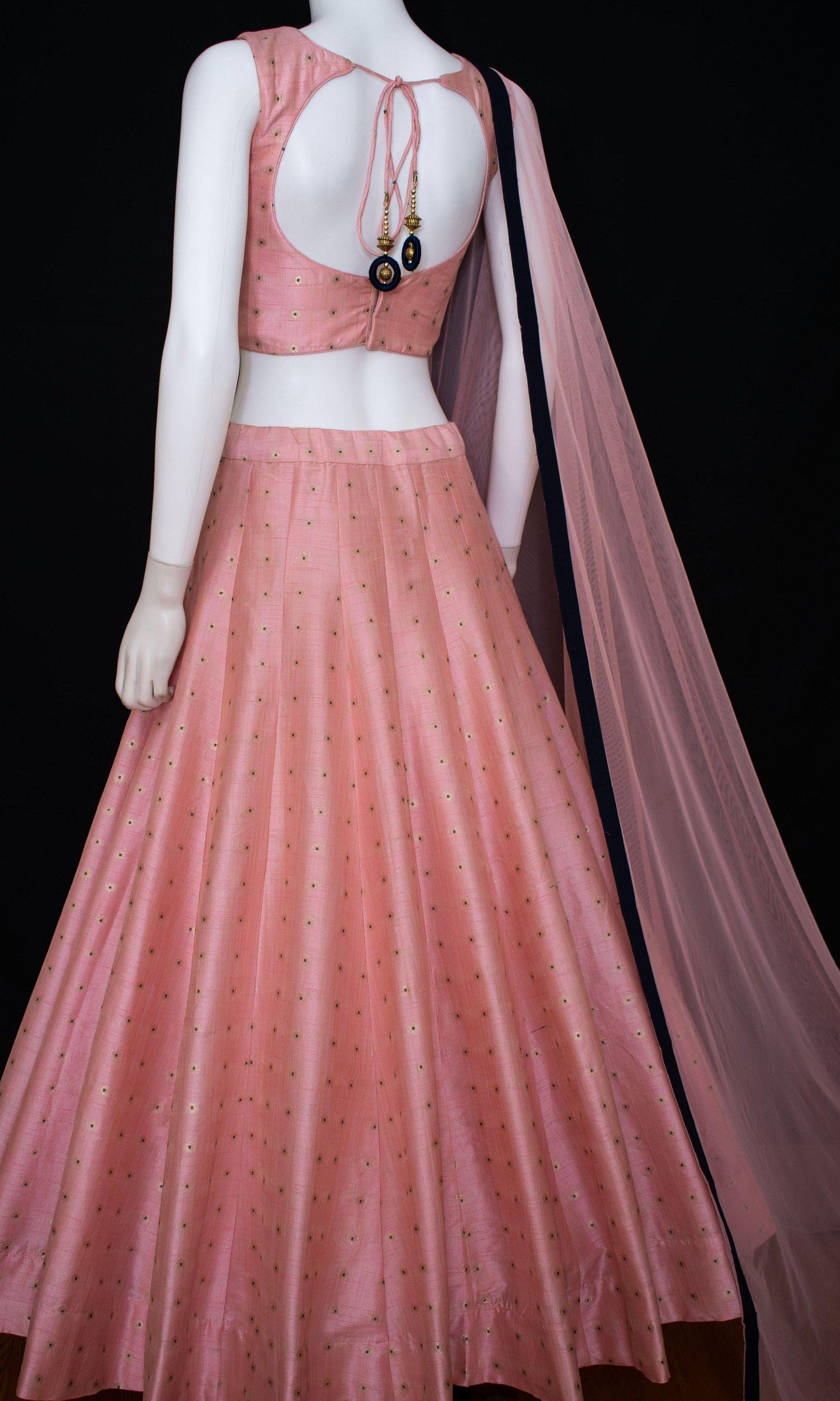 Pink Mirror Work Lehenga Choli Set