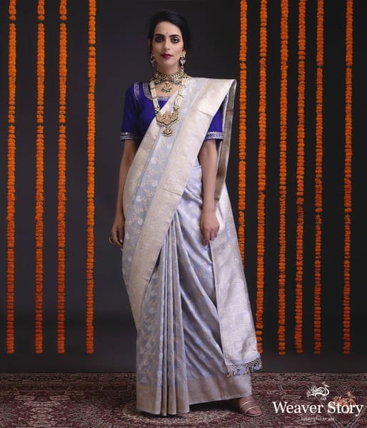 Light grey sona rupa kadhwa jangla