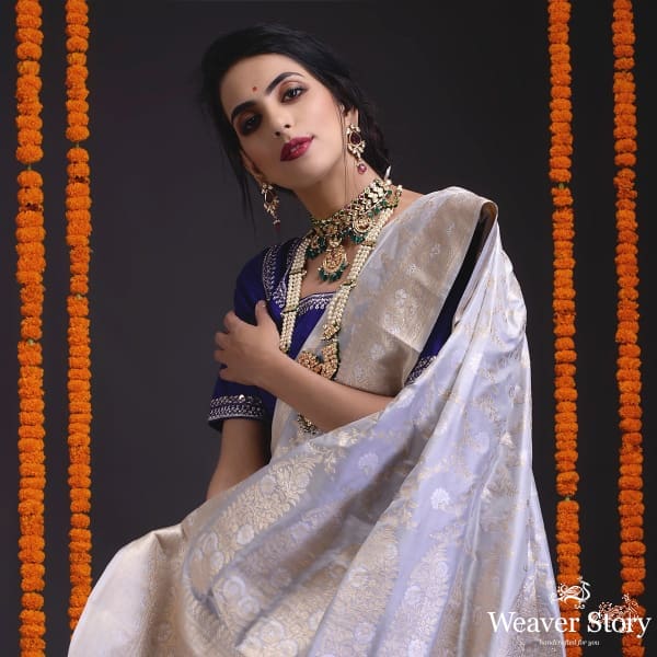Light grey sona rupa kadhwa jangla