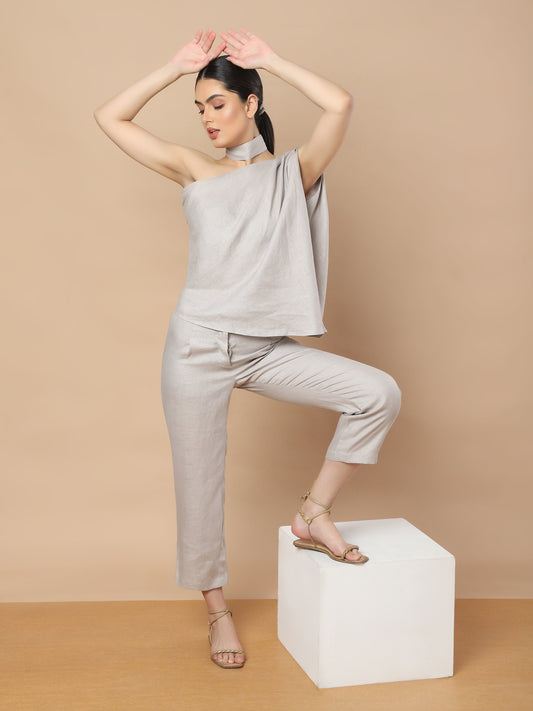 Hemp One-Shoulder Top & Pant Set