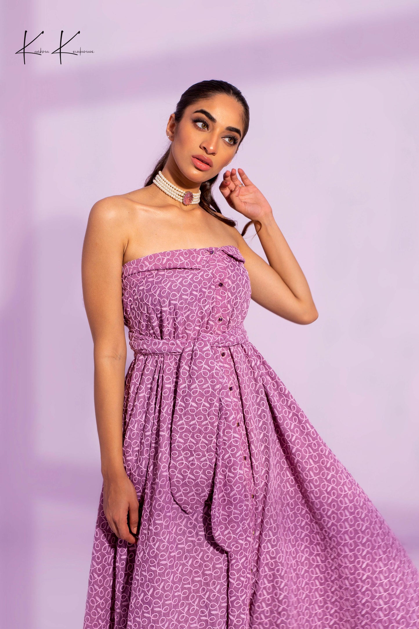 Strapless Button Down Flared
