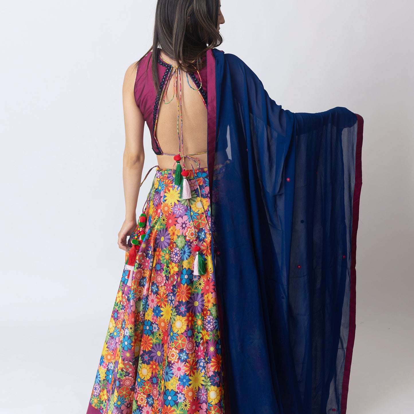 Kari Multicolor Floral Print Lehenga Choli Set