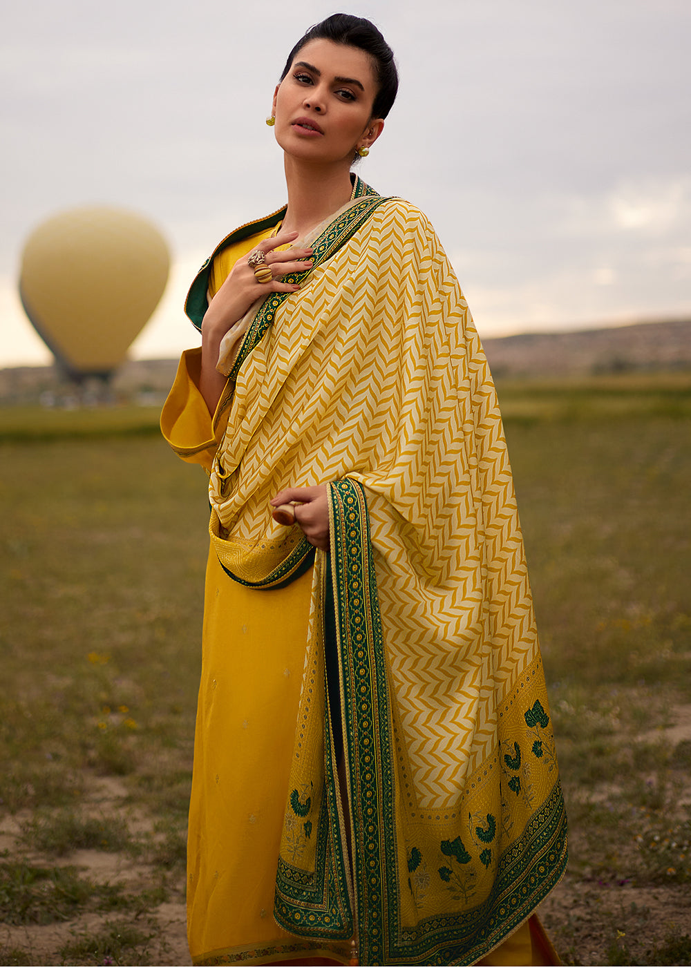 Butter Yellow Silk Meenakari Woven Salwar Suit