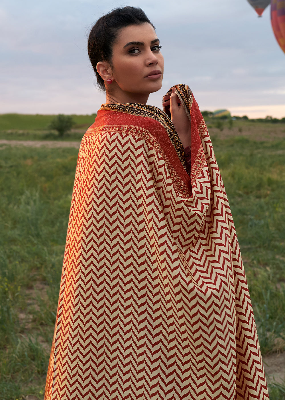 Crimson Red Silk Meenakari Woven Salwar Suit