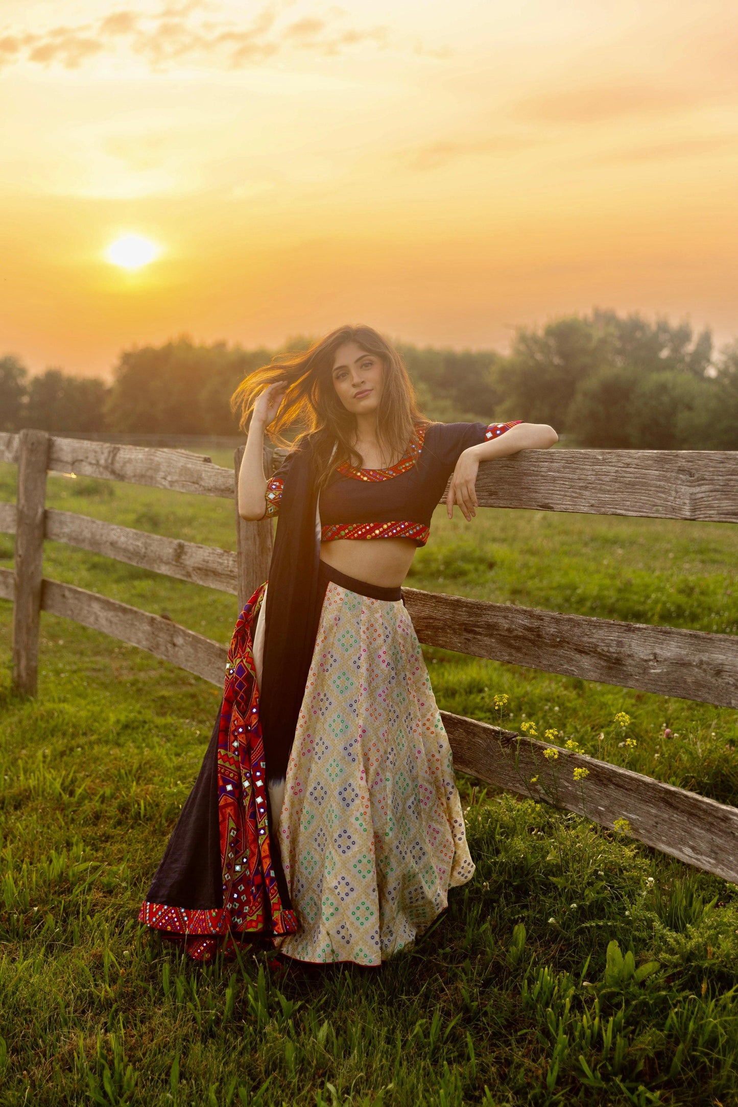 Kane Navy Lehenga Choli Set