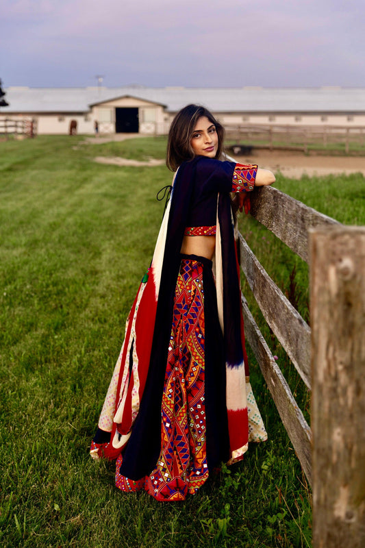 Kane Navy Lehenga Choli Set