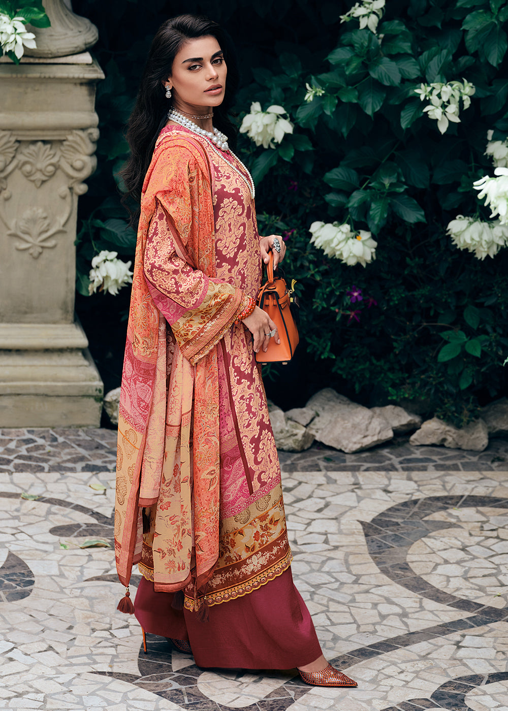 Shades Of Pink Digitally Printed Muslin Silk Salwar Suit