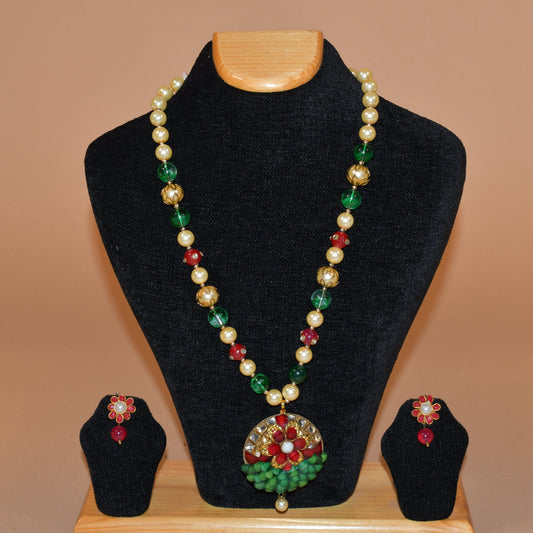 Multicolor Floral Necklace Set