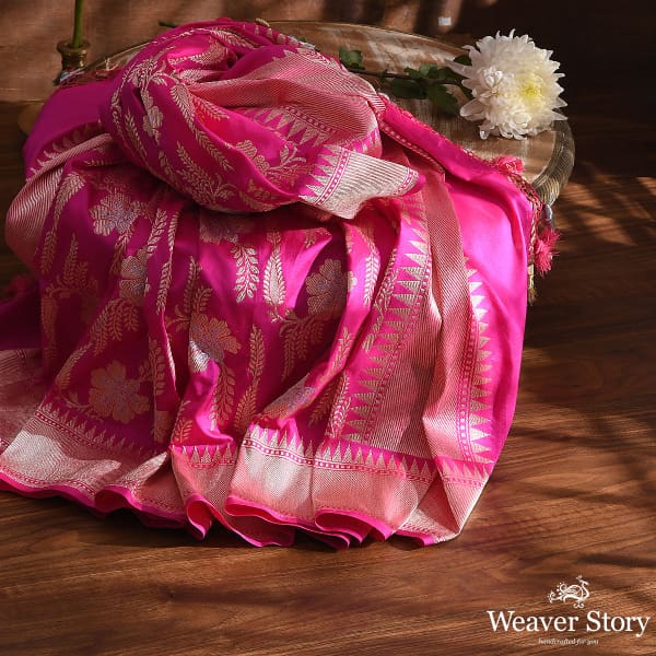 Handwoven Pink Kadhwa Jangla Dupatta
