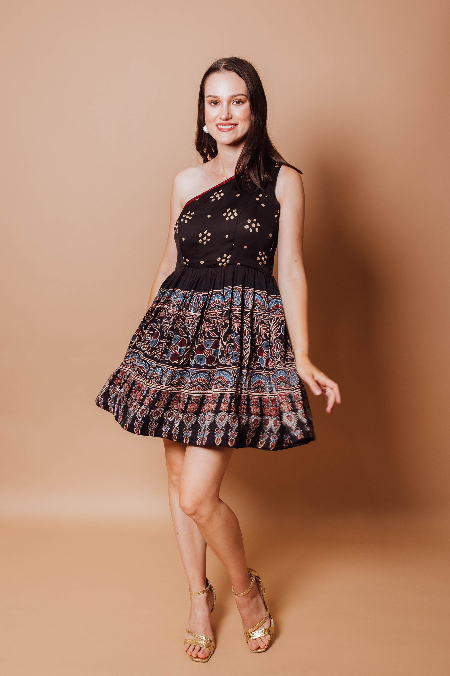 Olivia One Shoulder Dress with Embroidery