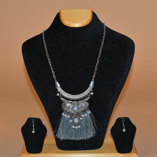 Oxidized Multi Layered Necklace Set