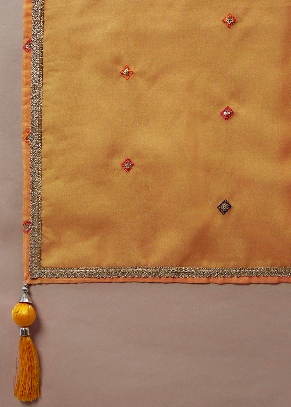 Multi Colored Organza Leheriya Printed Lehenga Choli