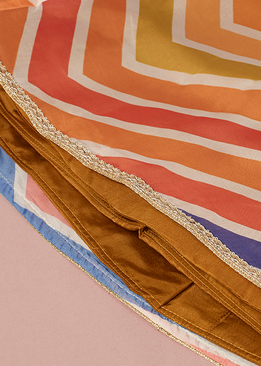 Multi Colored Organza Leheriya Printed Lehenga Choli