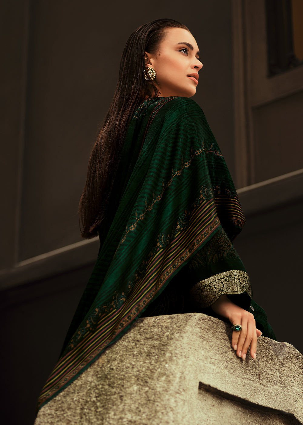 Sacramento Green Digitally Printed Silk Salwar Suit with Embroidery Work