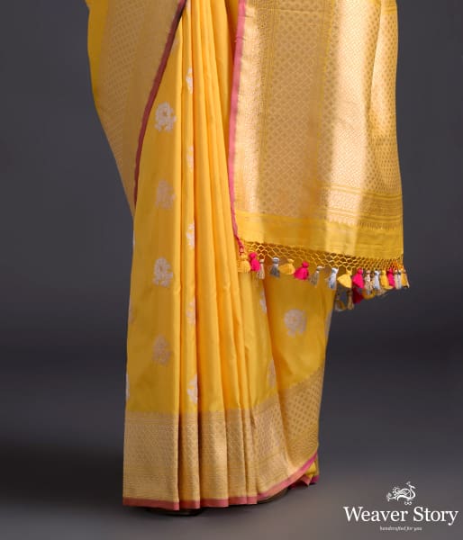 Yellow Gulab Boota Saree