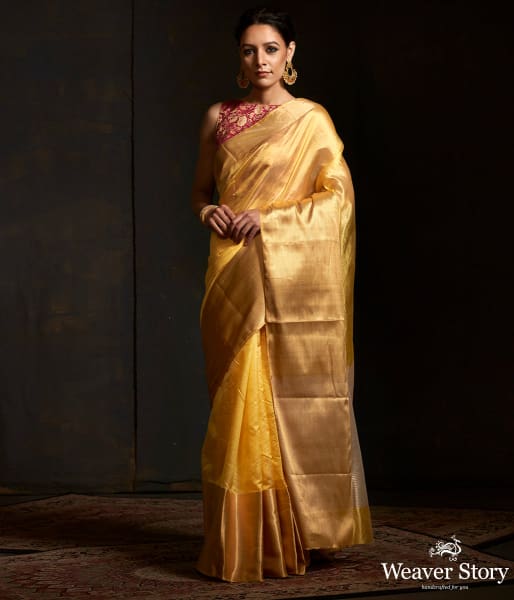 Lemon Yellow Big Zari Border