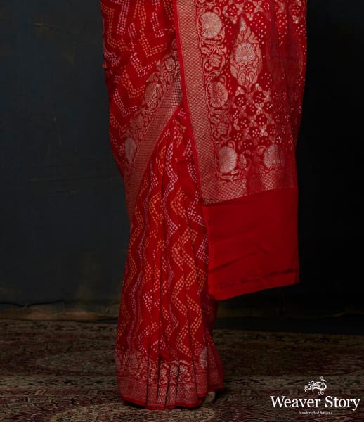 Dark Pink Kadhwa Bandhej