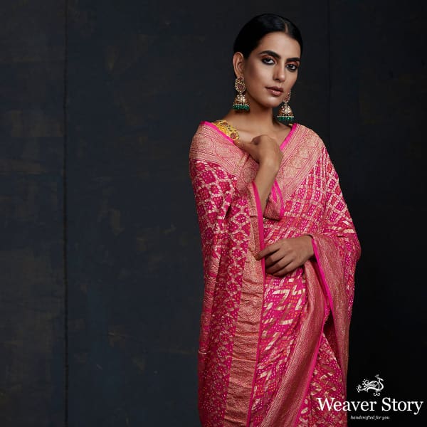 Pink Peach Double Zari