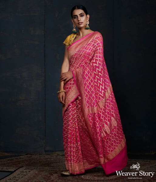 Pink Peach Double Zari