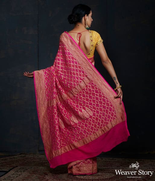 Pink Peach Double Zari