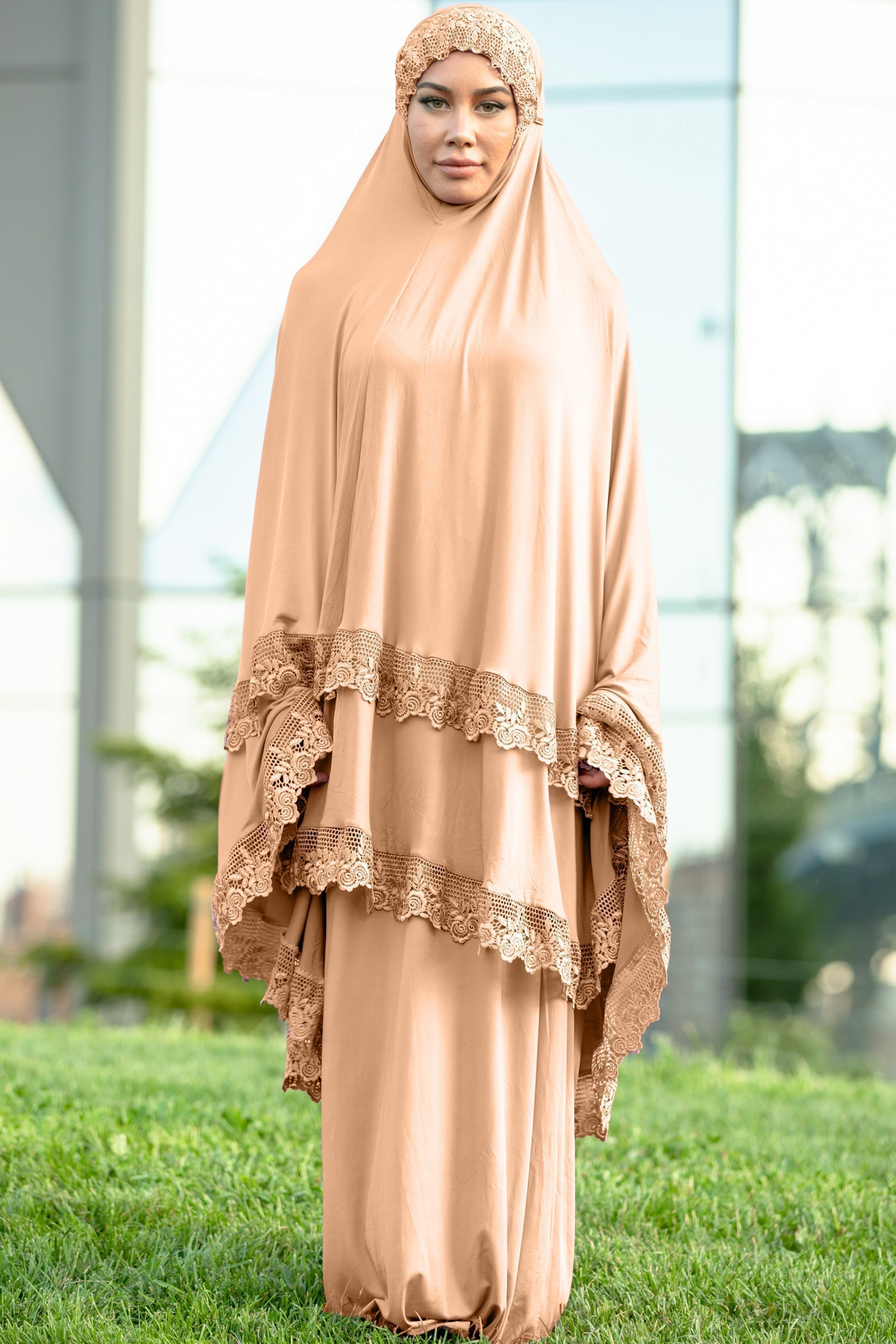 Two Piece Lace Salah Prayer Outfit (More colors available)