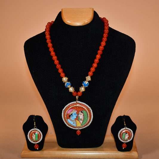 Vibrant Red Cultural Necklace Set