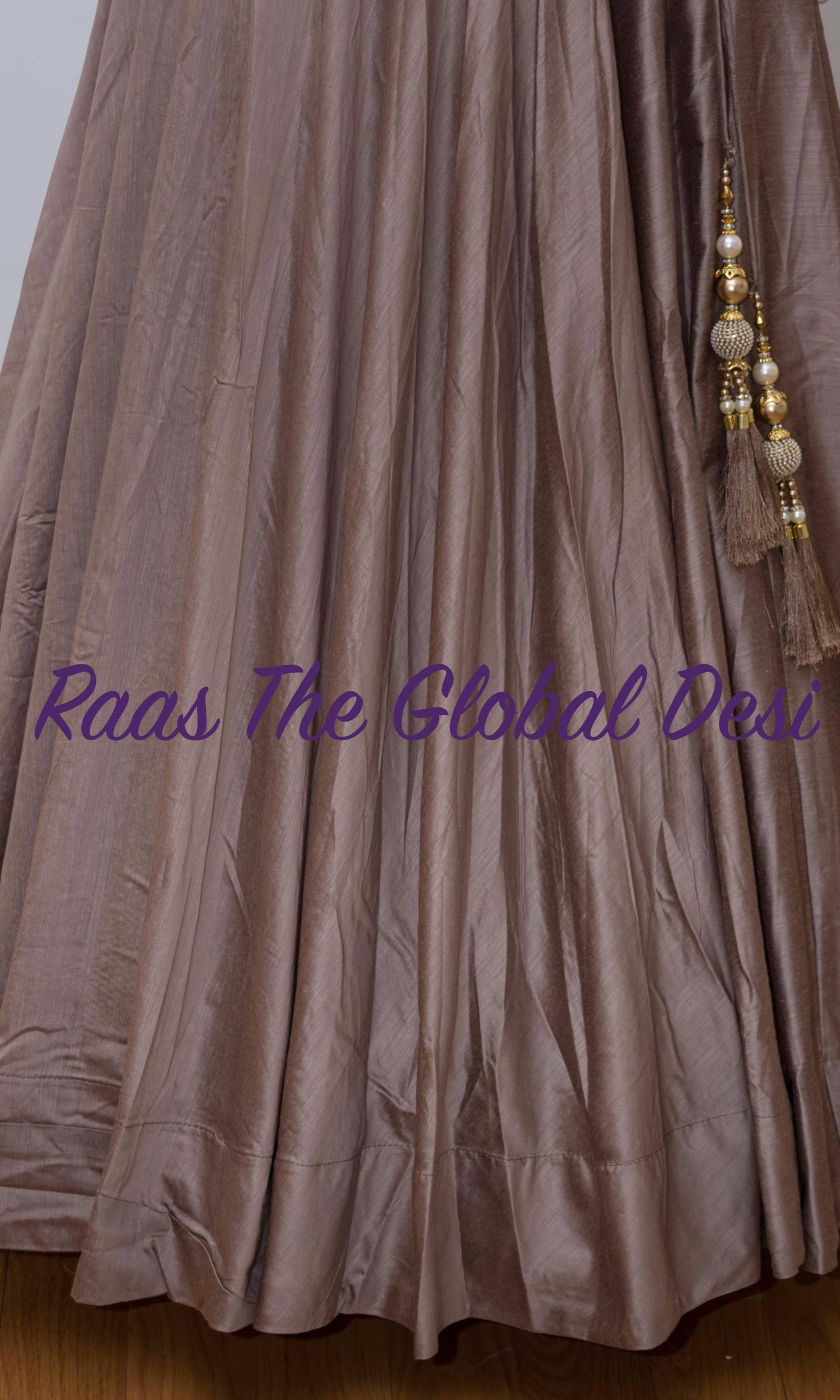 Shade of Brown Chaniya with High Neck Blouse