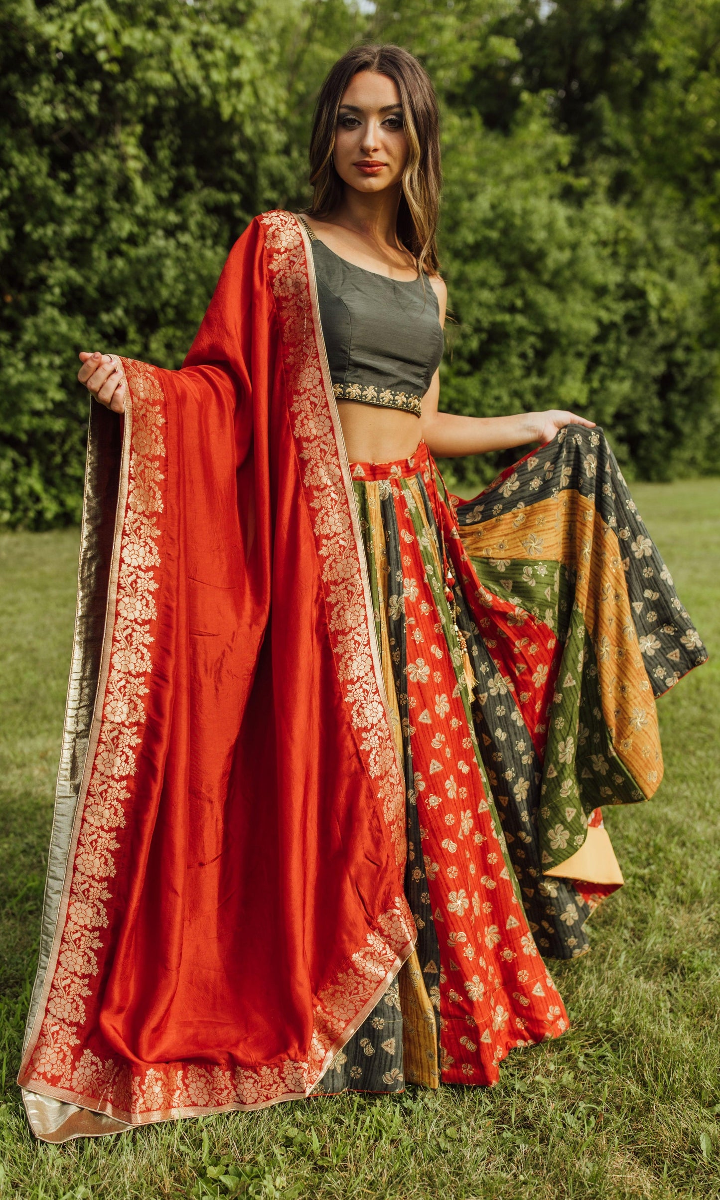 Zelie Silk Print Lehenga Choli