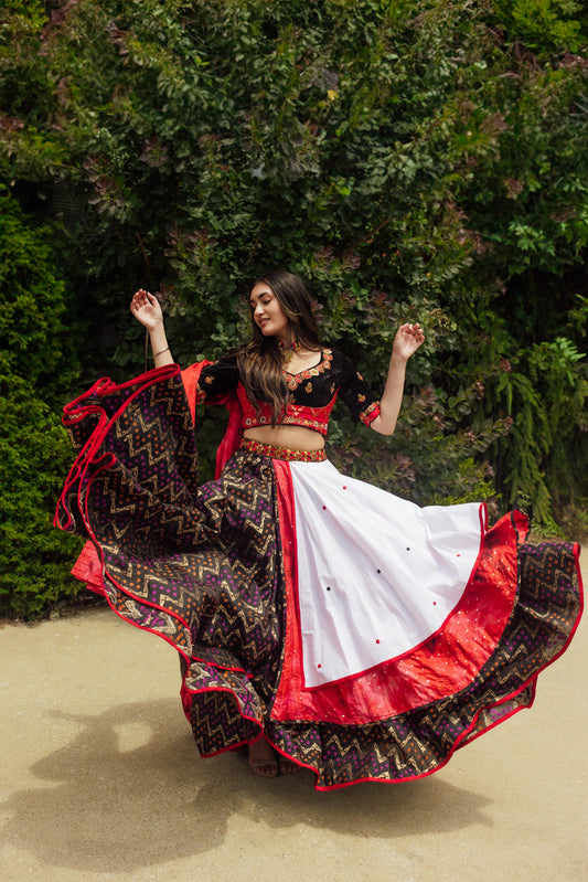 Brin Multi Color Layered Chaniya Choli Set