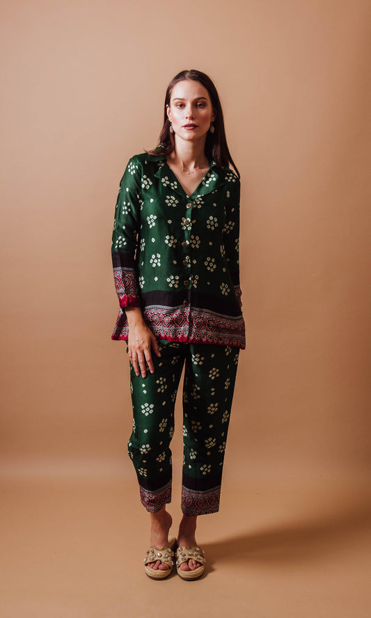 Isla Green Co-Ord Set with Blazer Top