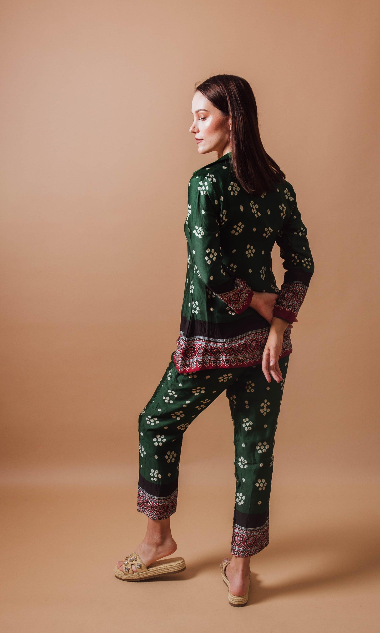 Isla Green Co-Ord Set with Blazer Top
