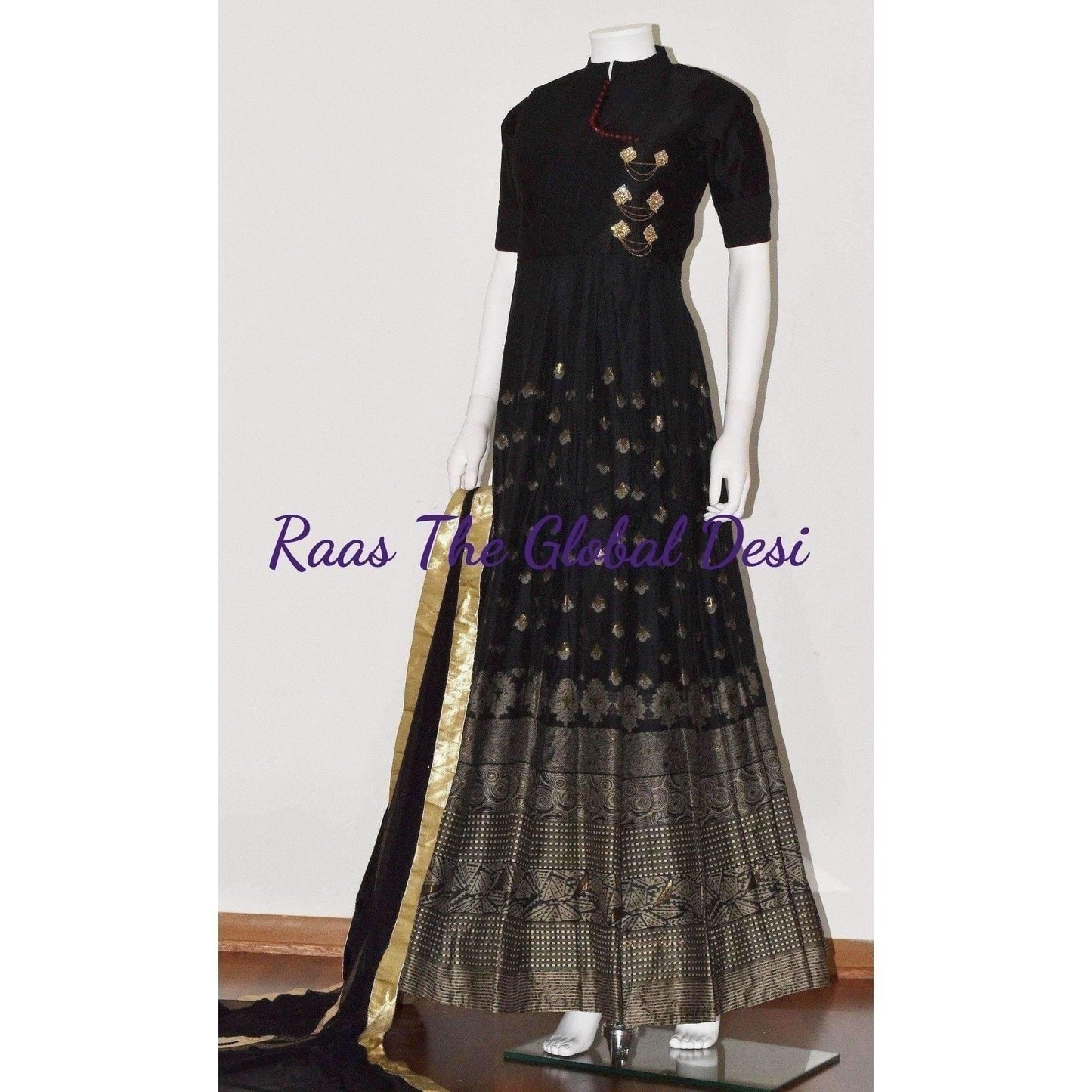 Black Gown with Complementing Drape