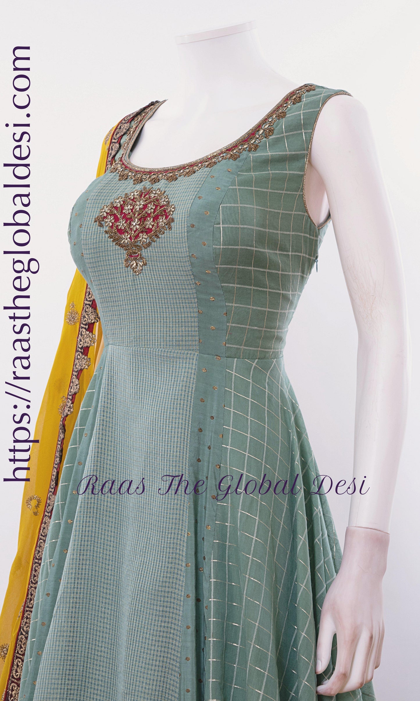 Florenza Shade of Green Long Dress