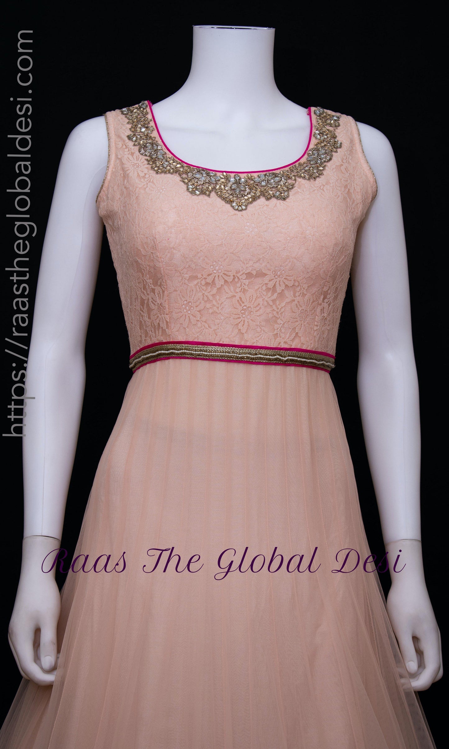 Saphira Net Pink Gown
