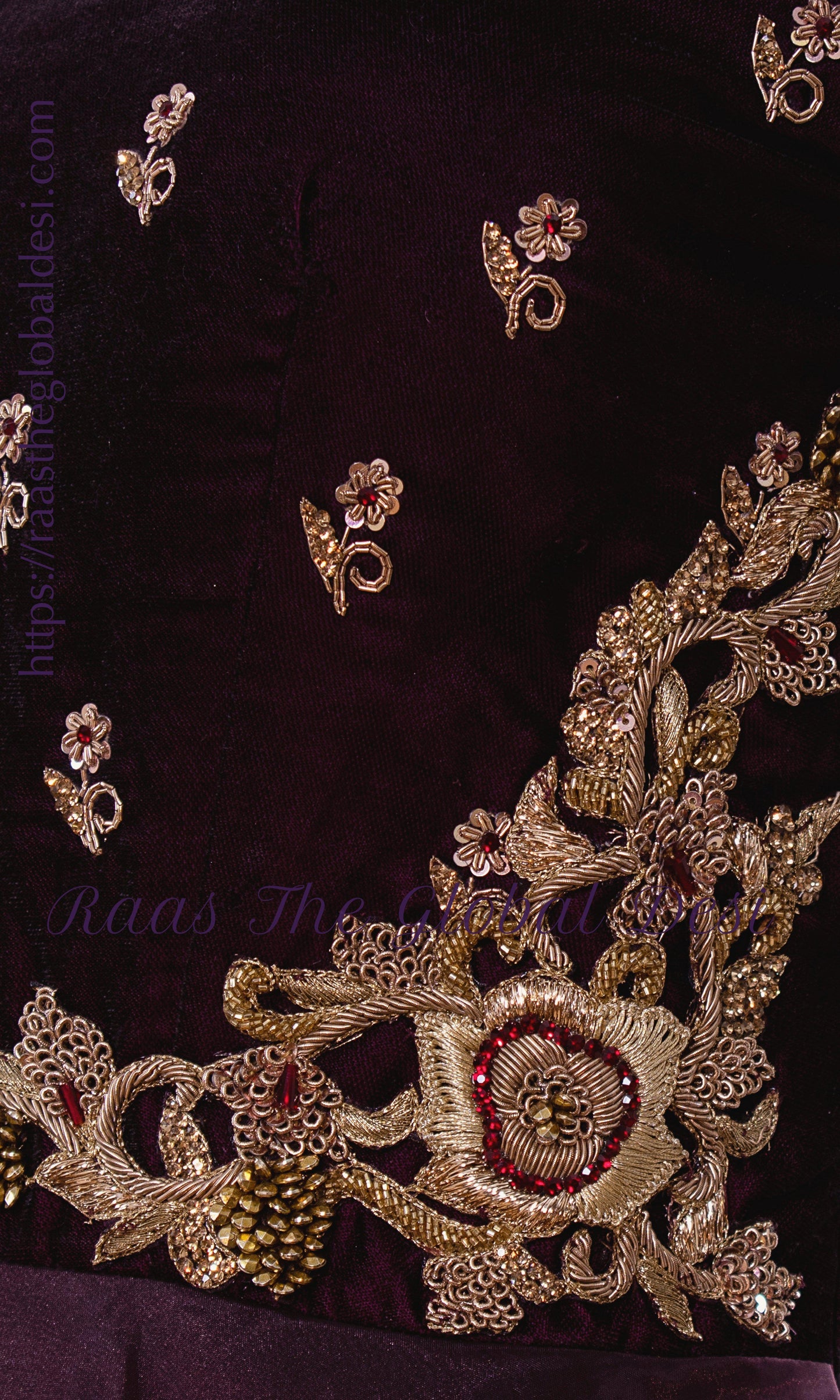 Vionette Magenta Hand Embroidered Gown