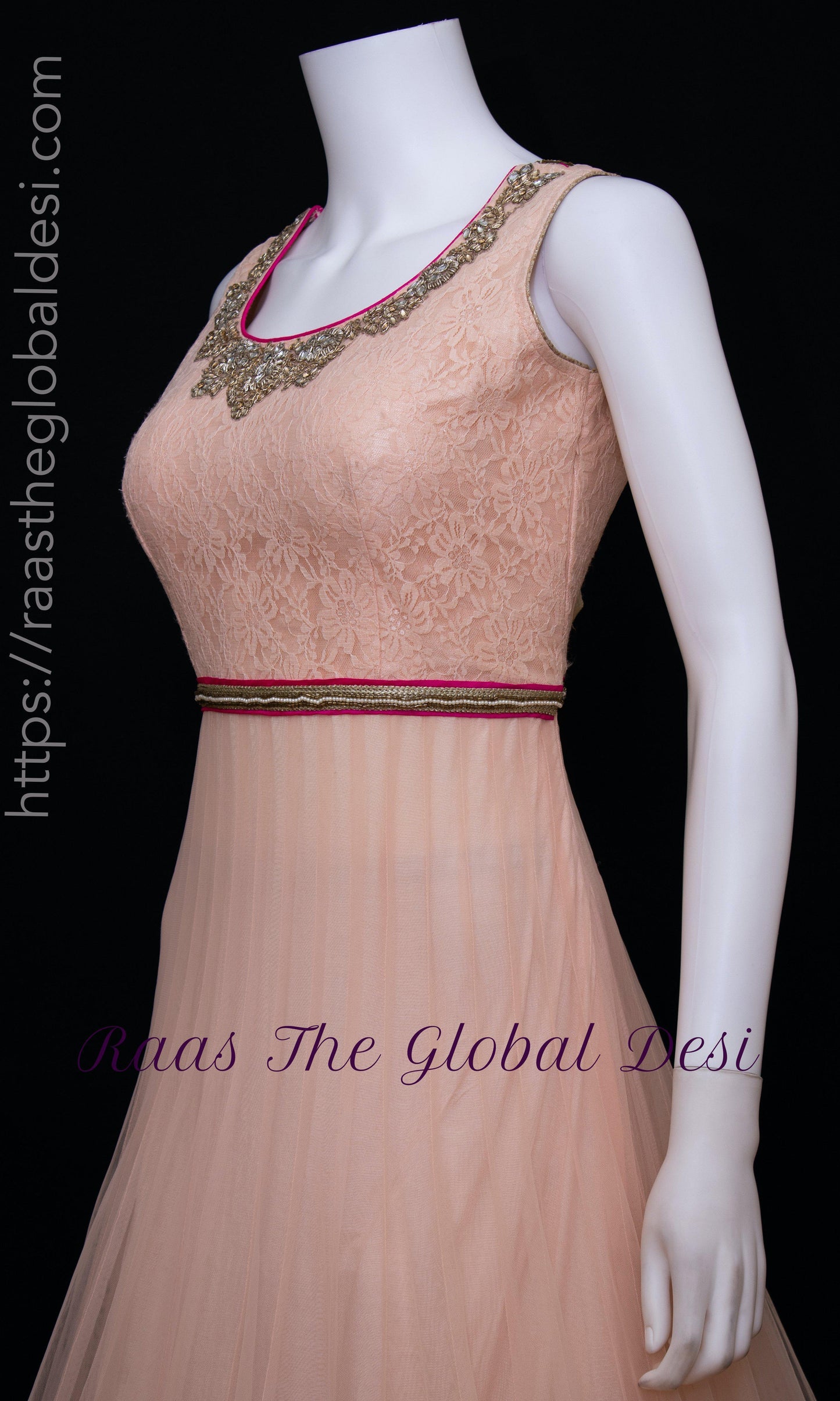 Saphira Net Pink Gown