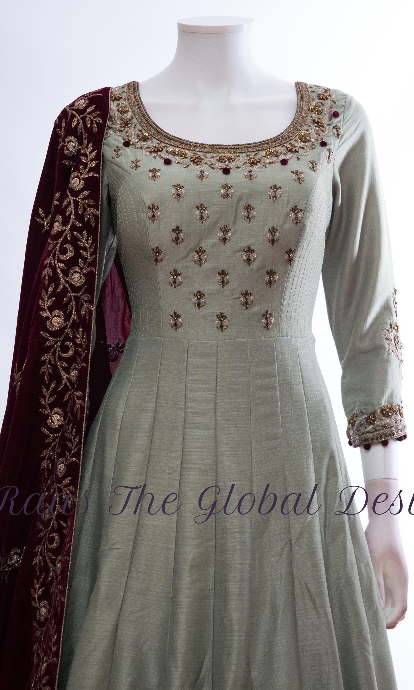 Damaris Green Long Dress