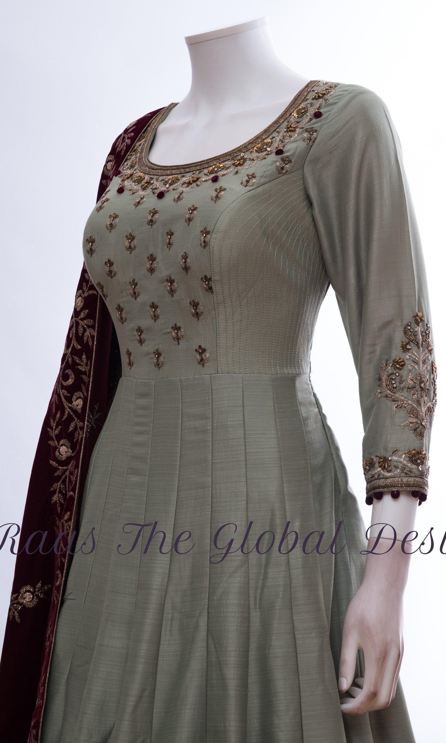 Damaris Green Long Dress