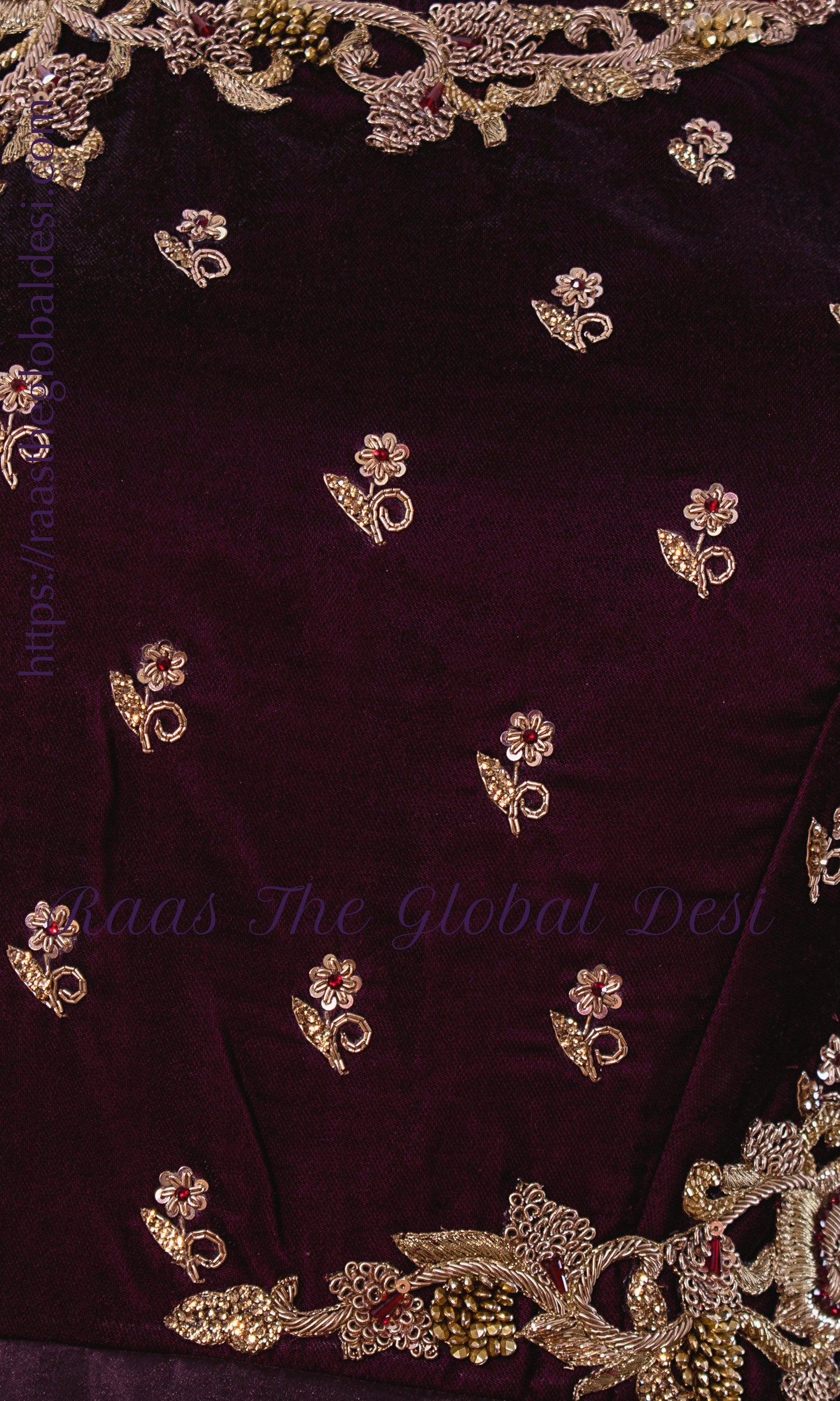 Vionette Magenta Hand Embroidered Gown