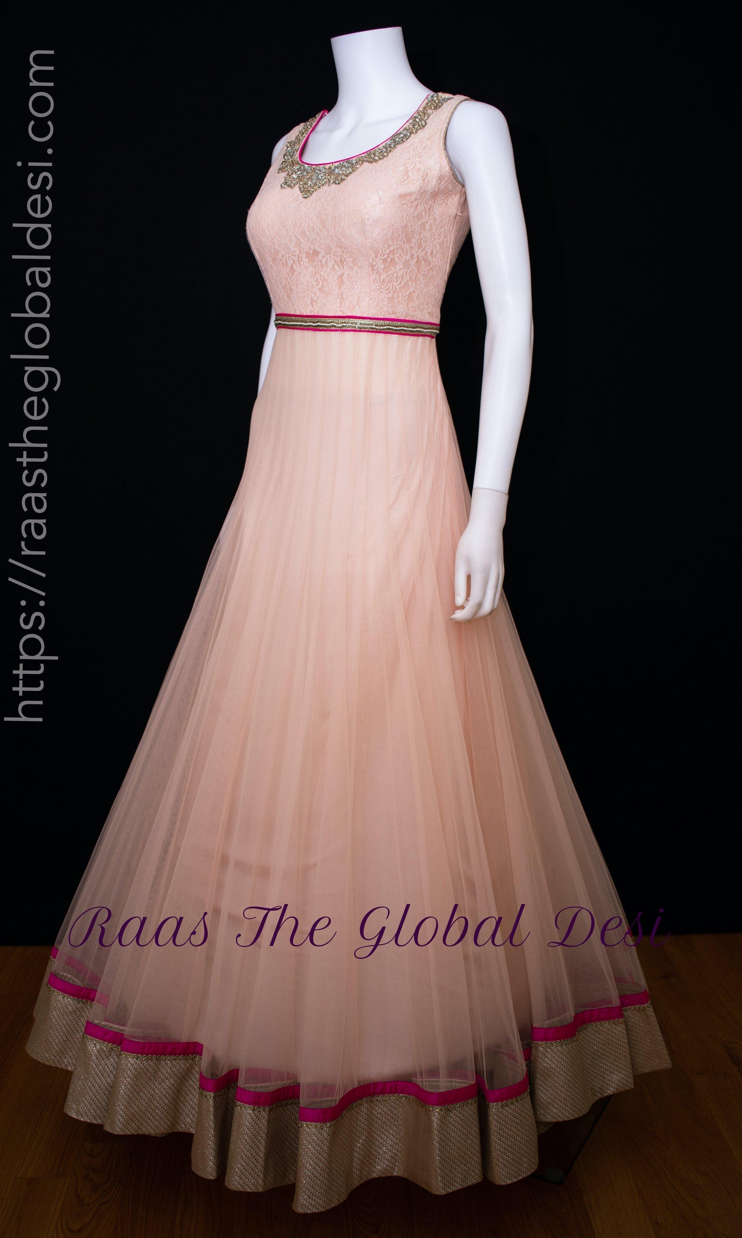 Saphira Net Pink Gown