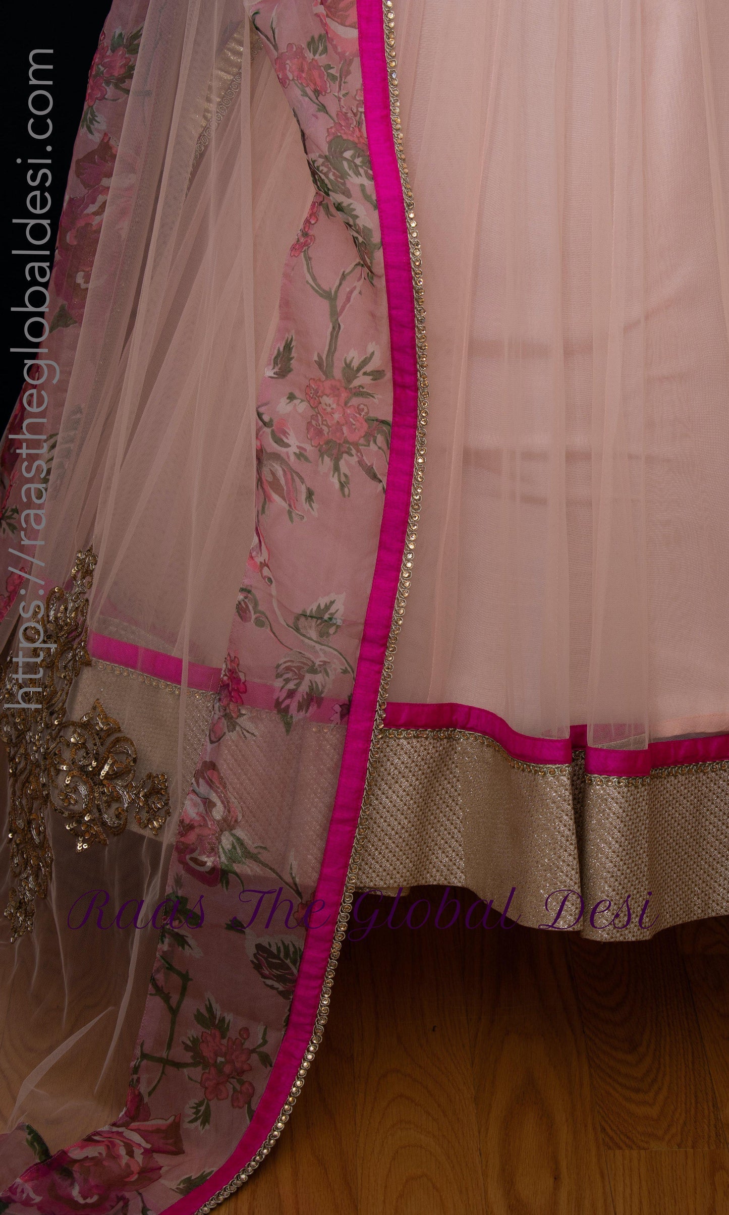 Saphira Net Pink Gown