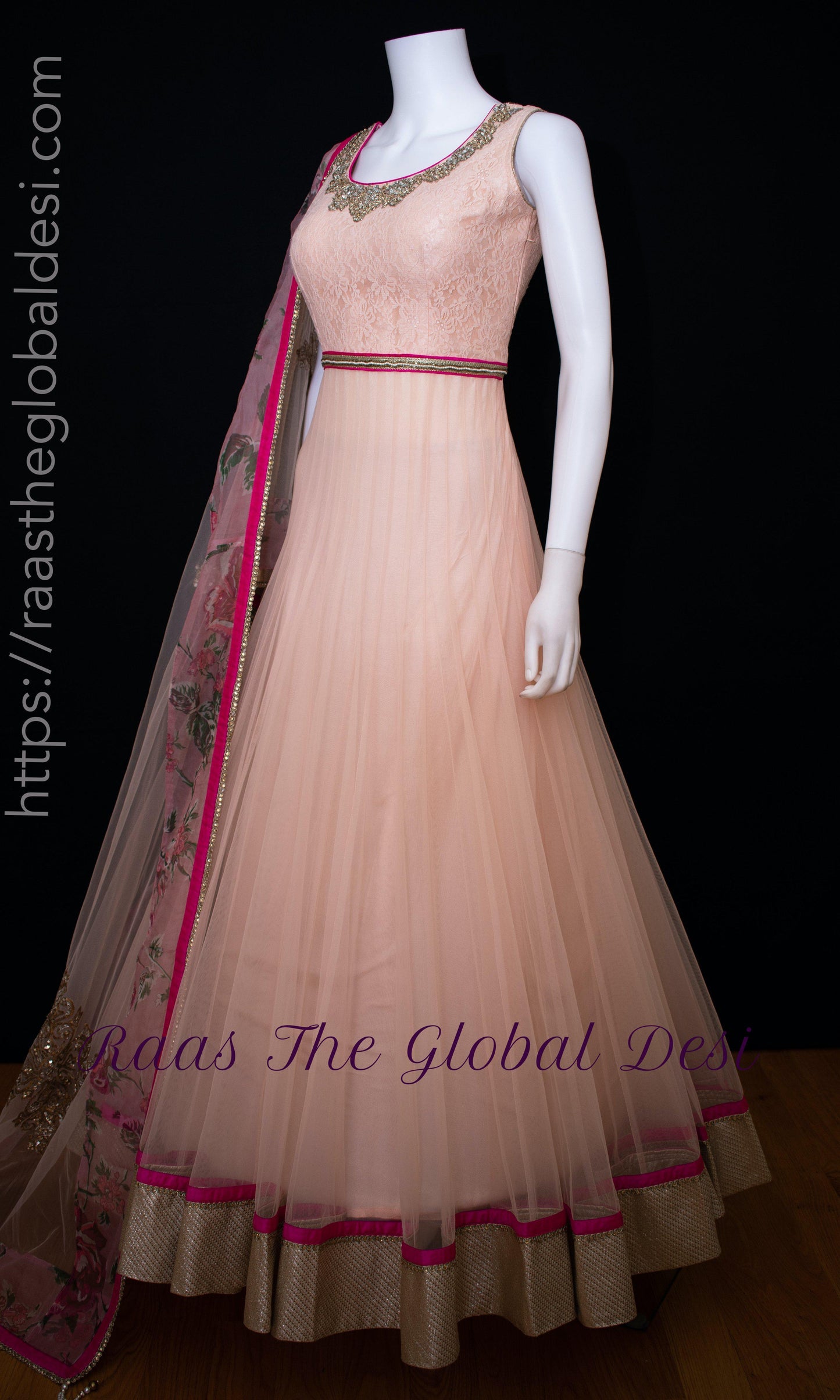 Saphira Net Pink Gown